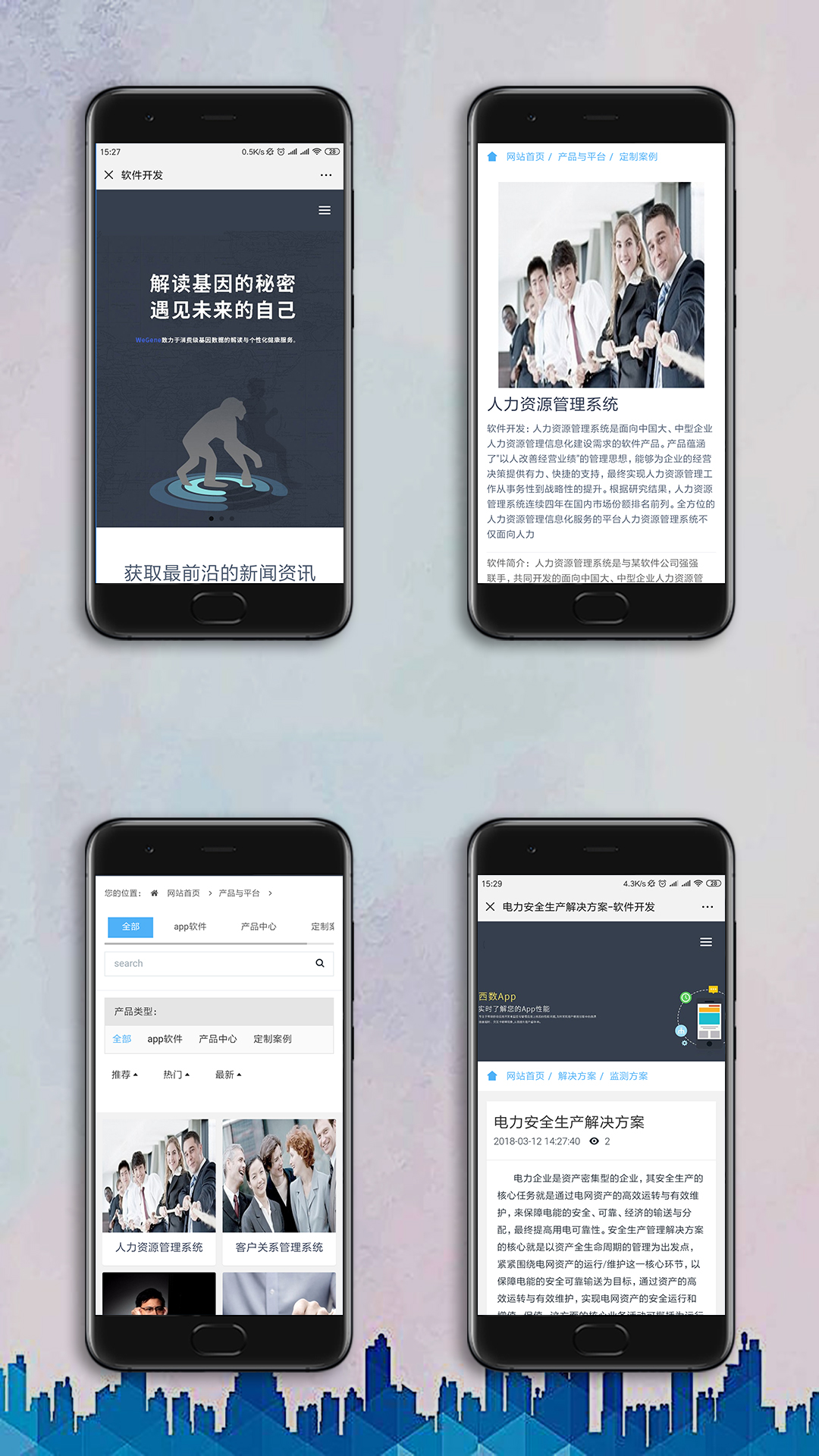 軟件開發(fā)企業(yè)手機(jī)網(wǎng)站UI效果圖